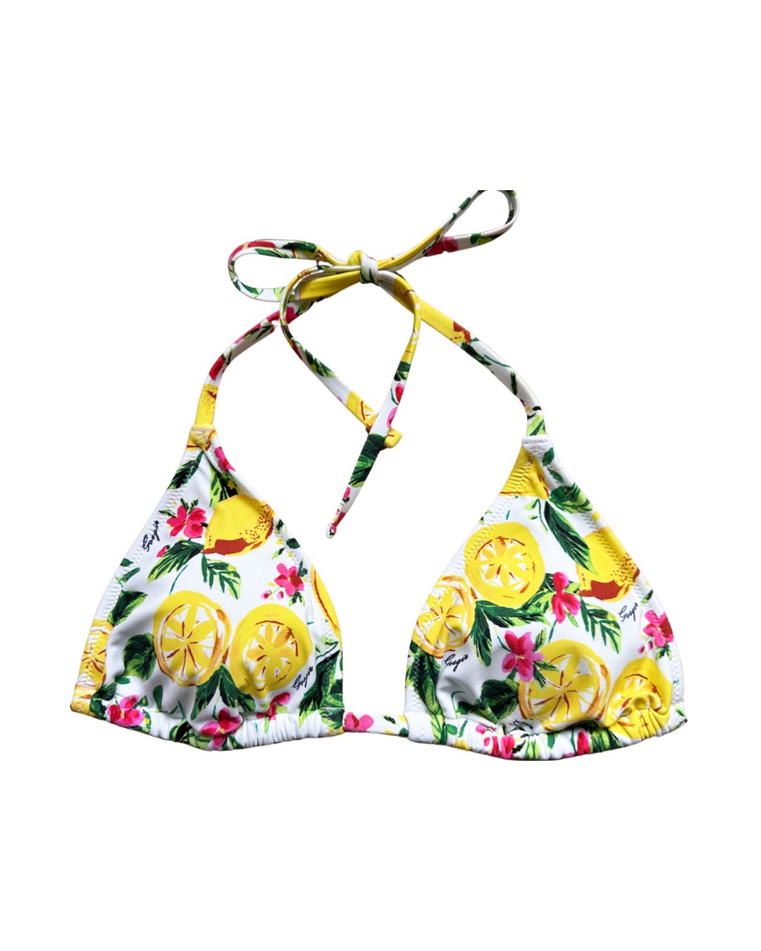 Triangle Top White Lemon Print