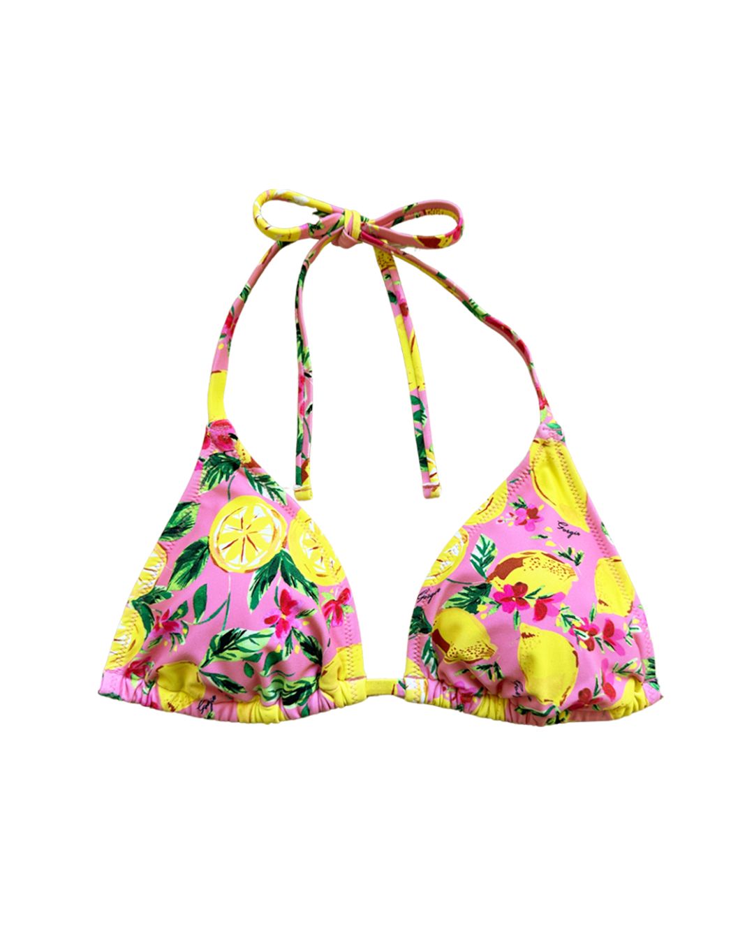 Triangle Top Pink Lemon Print