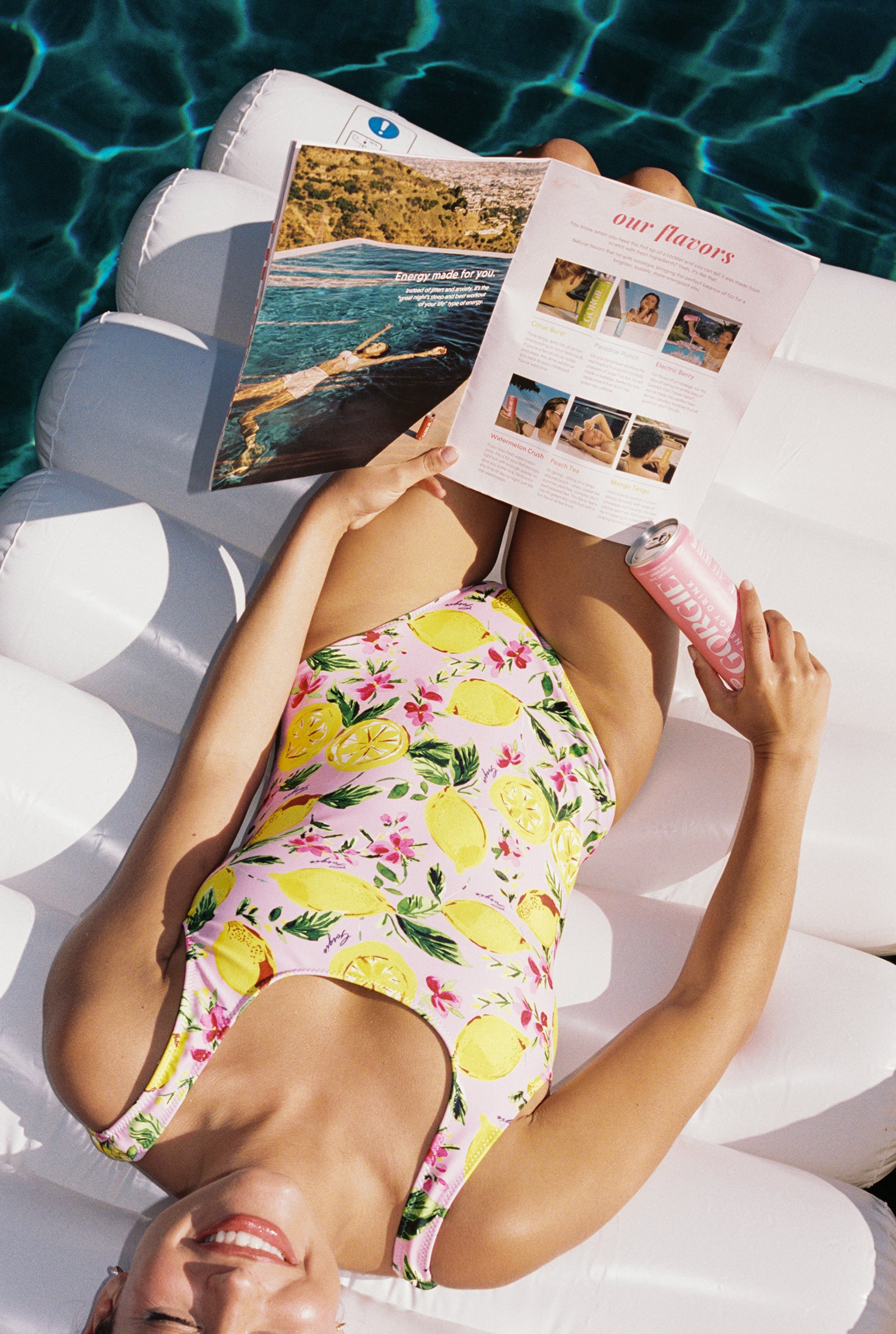 One Piece Pink Lemon Print