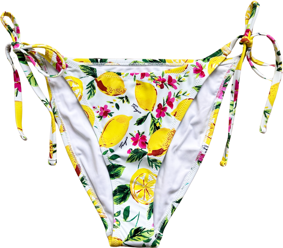String Bottom White Lemon Print